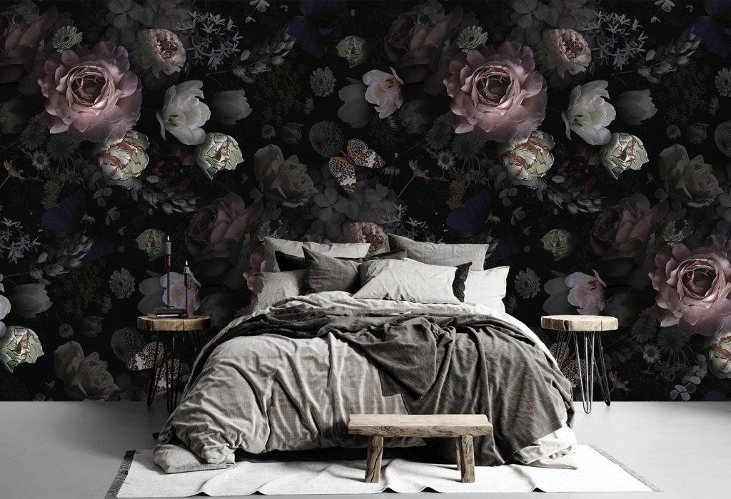 پوستر دیواری گل و پروانه W10011300
