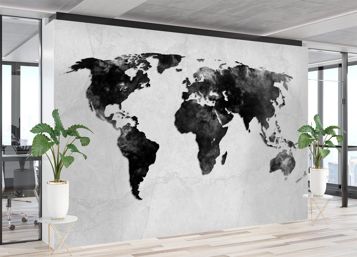 پوستر کاغذ دیواری نقشه جهان W10012500