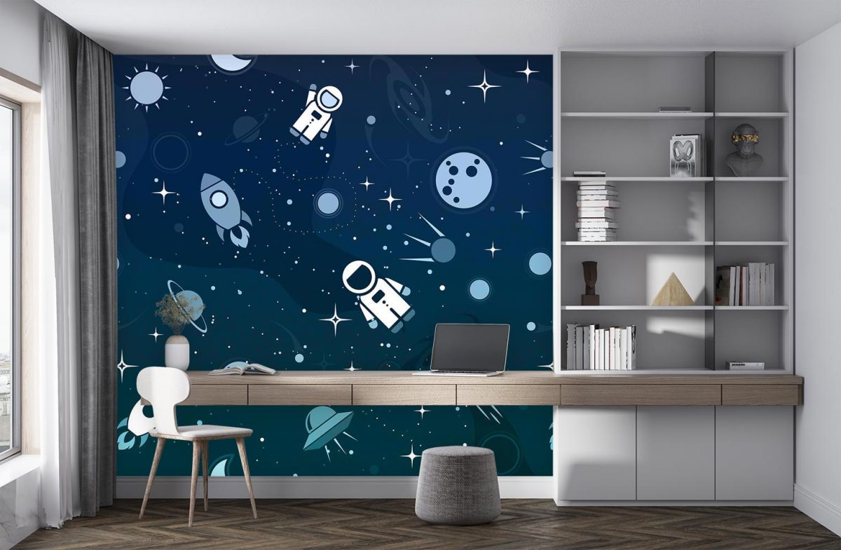 پوستر دیواری اتاق کودک کهکشان و فضا W10013600 پسرانه