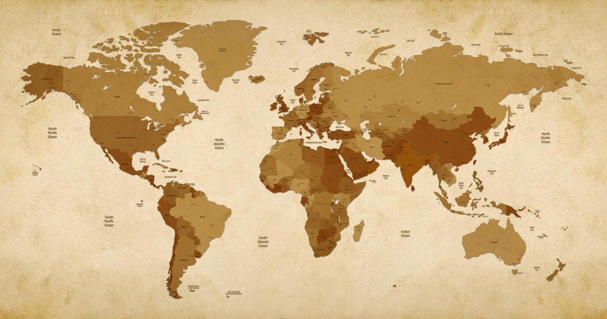 پوستر دیواری نقشه جهان کلاسیک W10018700