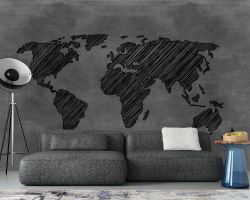 پوستر دیواری نقشه جهان هنری W10018900