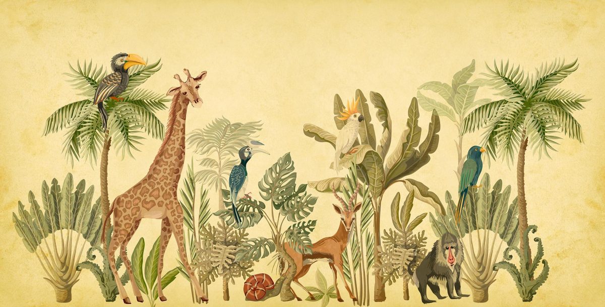 پوستر دیواری اتاق کودک حیوانات جنگل W10023100
