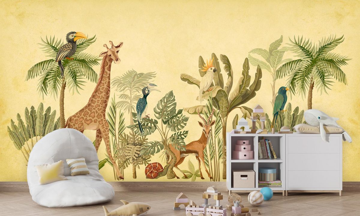 پوستر دیواری اتاق کودک حیوانات جنگل W10023100