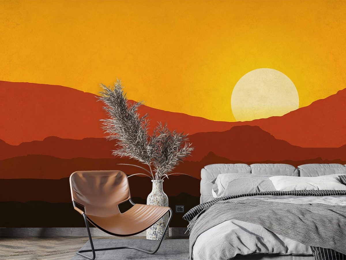 پوستر دیواری منظره غروب خورشید W10024200