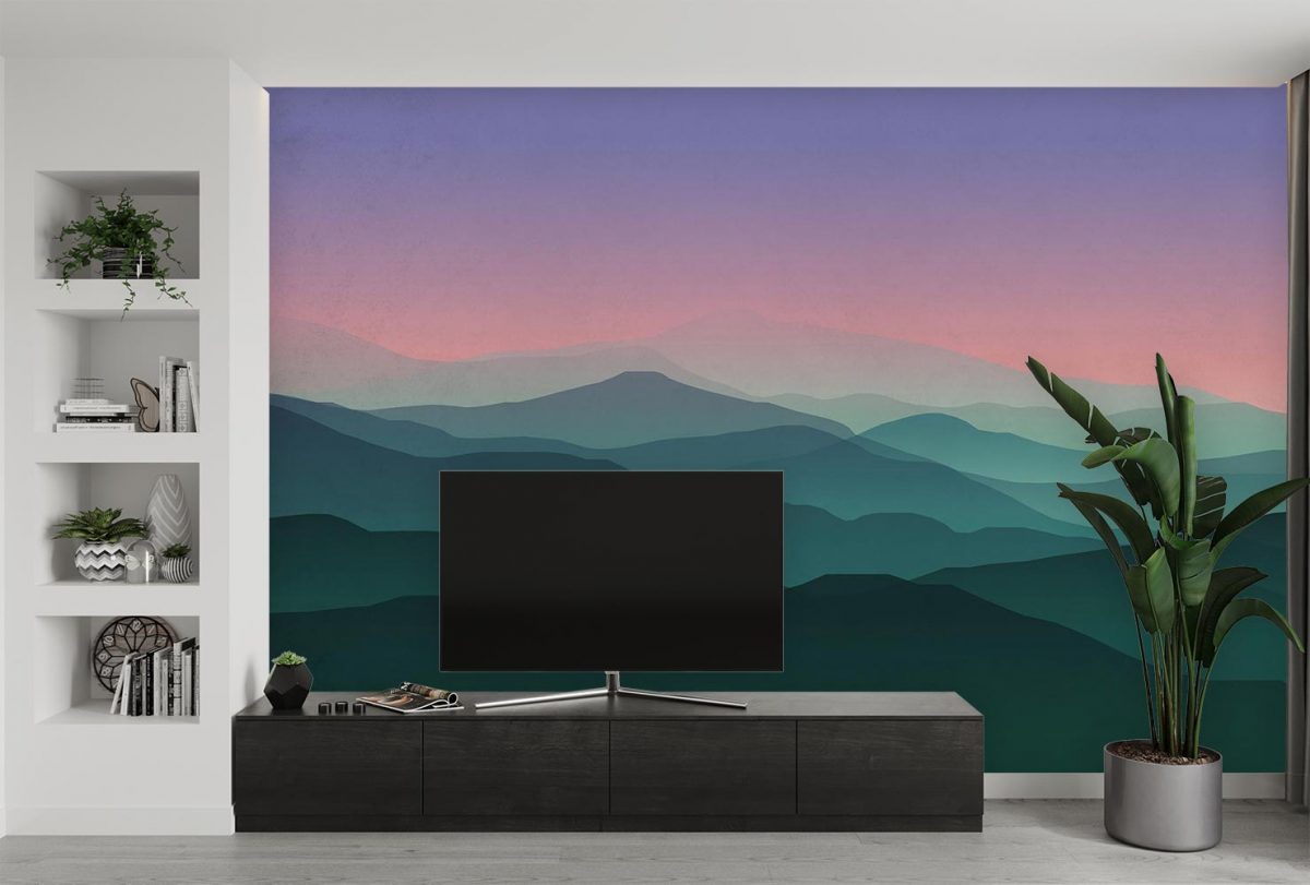 پوستر دیواری طبیعت و کوهستان W10024900 پشت تلویزیون