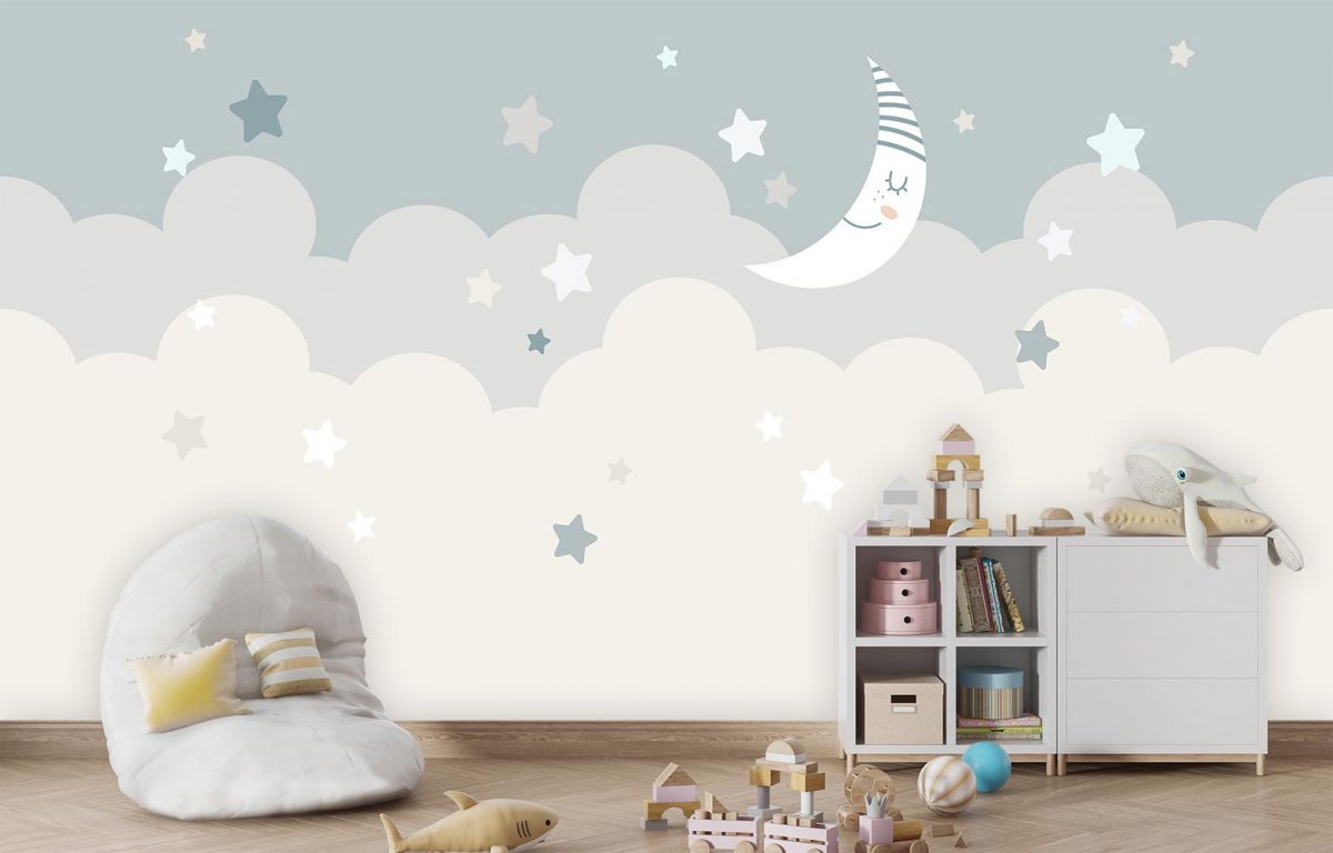 پوستر کاغذ دیواری کودک ماه و ستاره W10026300