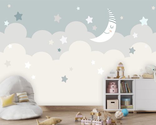 پوستر دیواری کودک ماه و ستاره W10026300