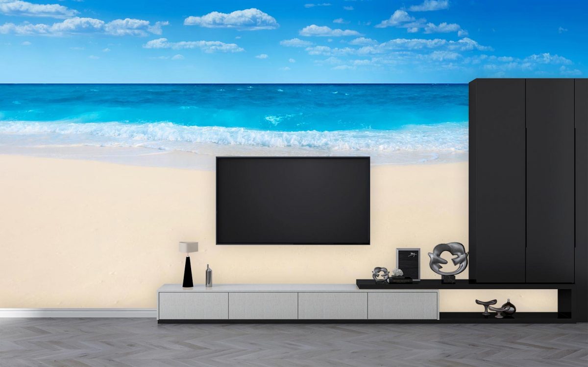 پوستر دیواری دریا و ساحل W10030300 پشت تلویزیون