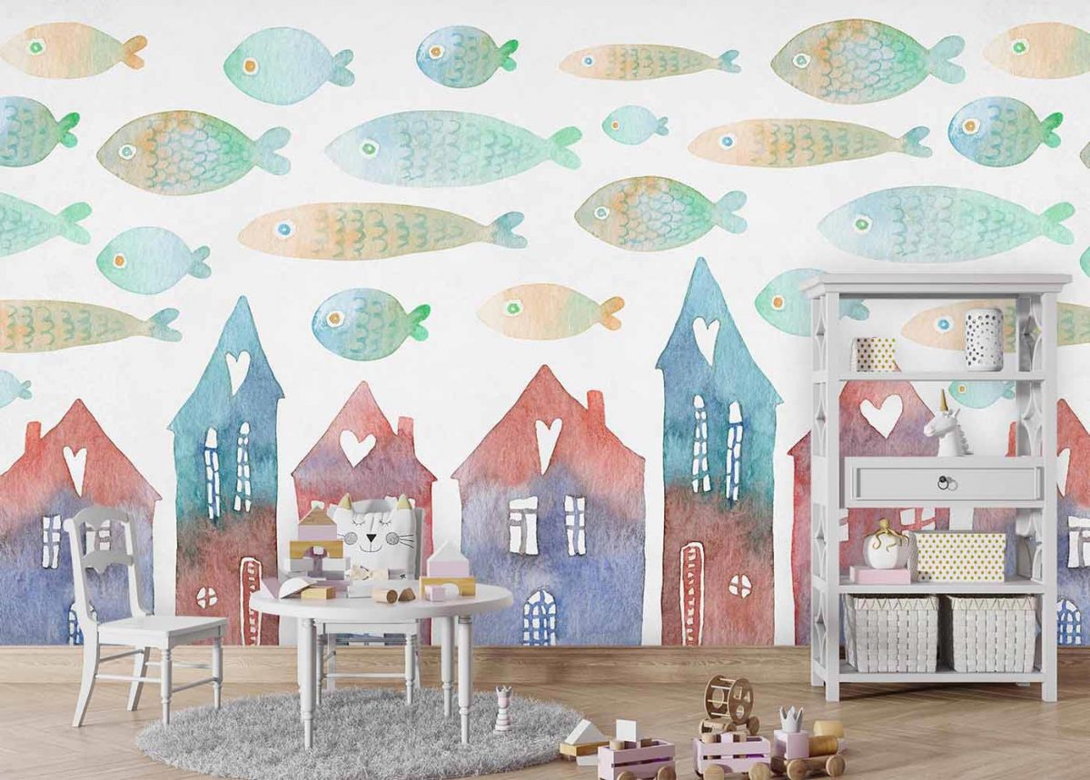 پوستر دیواری کودک طرح ماهی W10036600