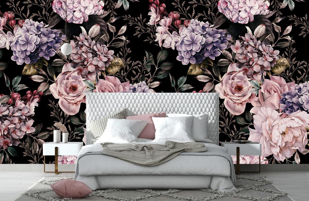 پوستر کاغذ دیواری گلدار گل W10039800 اتاق خواب