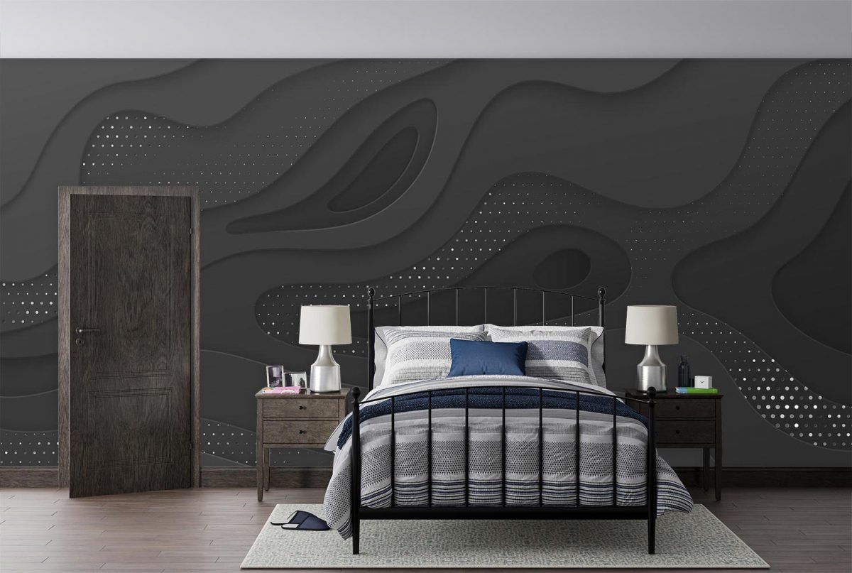 کاغذ دیواری سه بعدی مدرن هندسی W10043200 مناسب دکور اتاق خواب