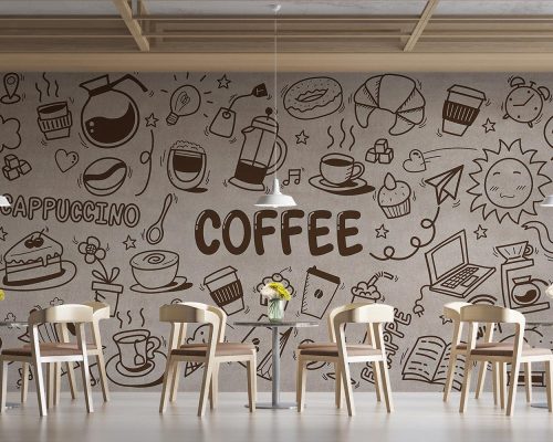 پوستر کاغذ دیواری کافه و قهوه W10044200