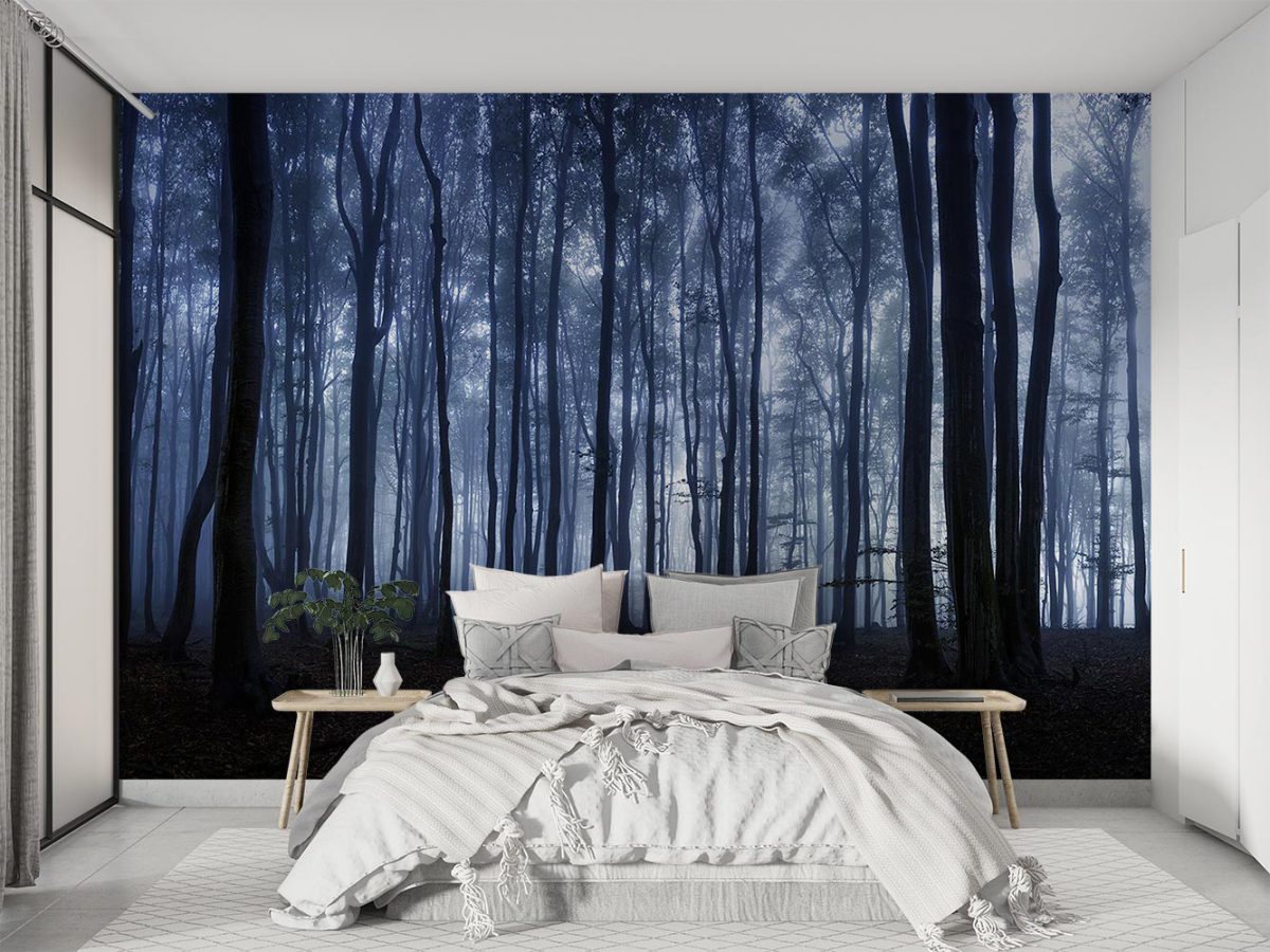 پوستر دیواری طبیعت جنگل مه W10051610 برای اتاق خواب