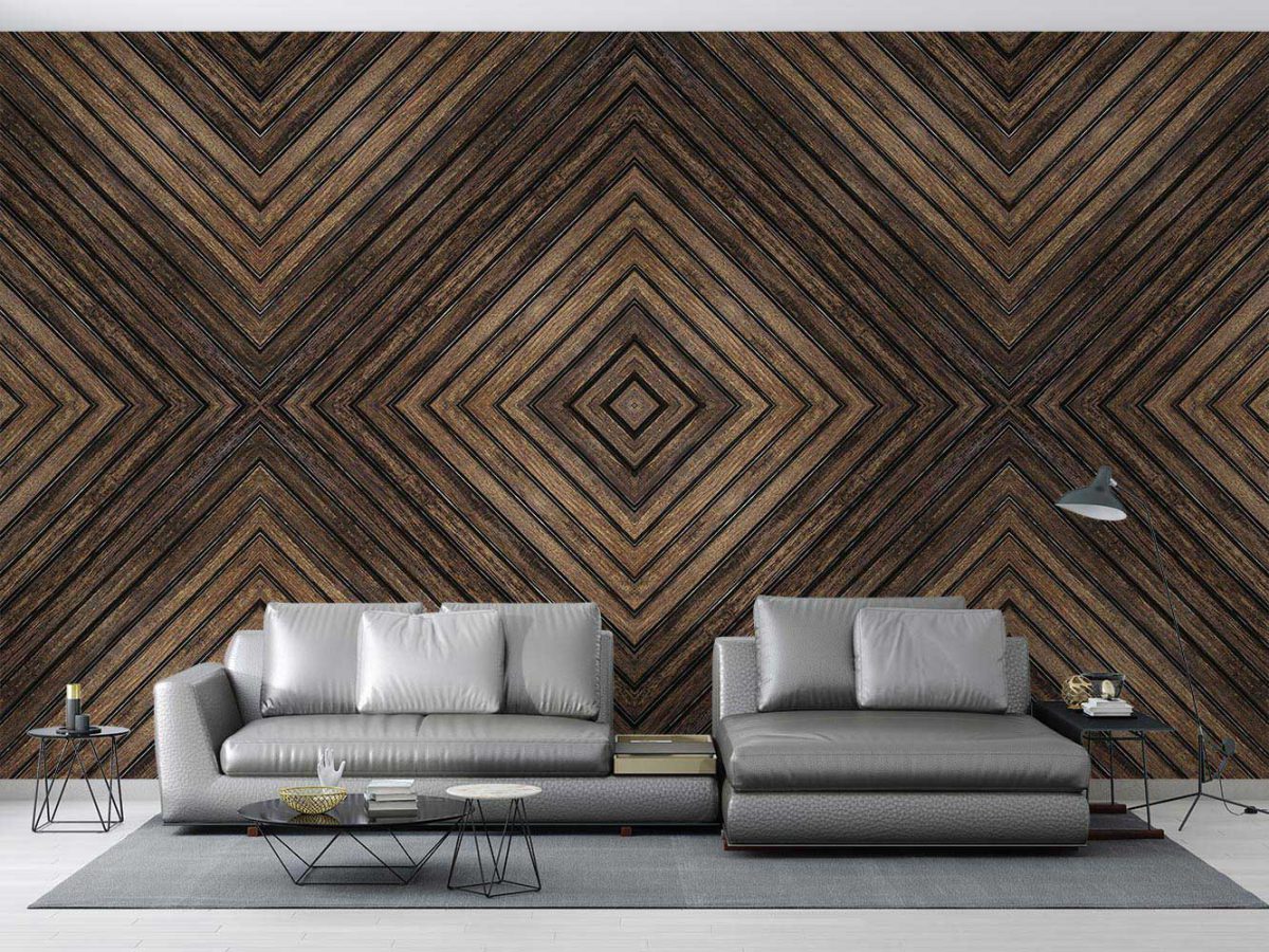 کاغذ دیواری طرح چوب هندسی W10052000 پذیرایی