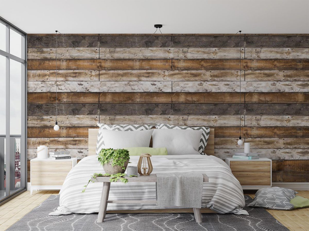 کاغذ دیواری طرح چوب افقی W10052200 اتاق خواب