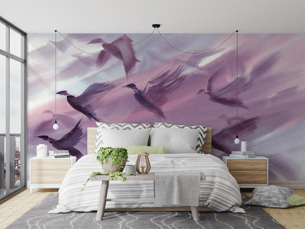 پوستر دیواری نقاشی پرنده آبرنگی W10052600 اتاق خواب