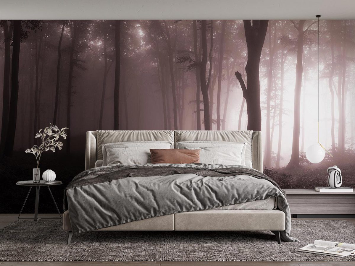 پوستر دیواری منظره جنگل در مه W10054000 برای اتاق خواب