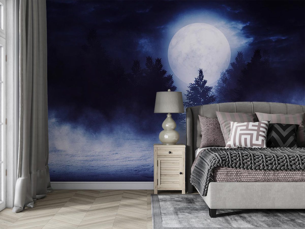 پوستر دیواری منظره ماه طبیعت W10054900 برای اتاق خواب