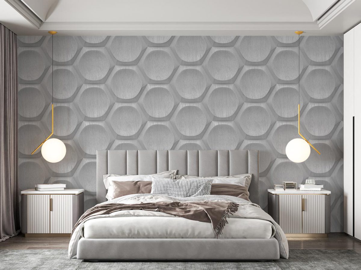 پوستر دیواری طرح دایره سه بعدی W10055310 مخصوص اتاق خواب