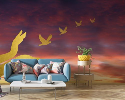 پوستر دیواری آسمان و پرنده W10055500