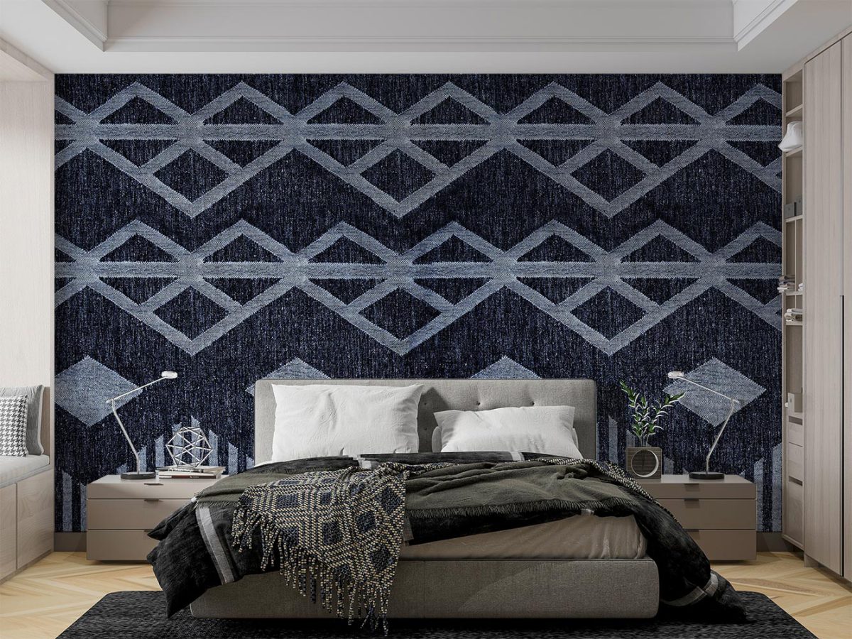 پوستر دیواری آبی هندسی W10057410 اتاق خواب