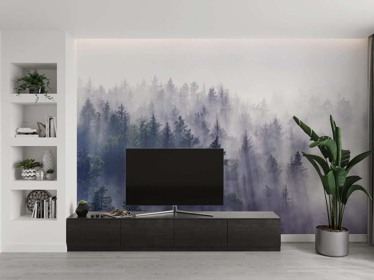 پوستر دیواری جنگل طبیعت W10057600 پشت تلویزیون
