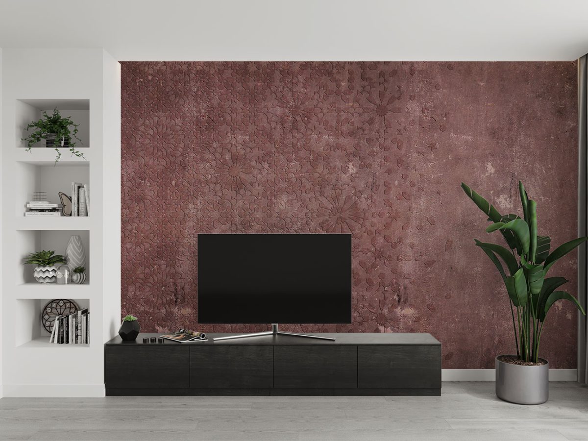 کاغذ دیواری پتینه سنتی ساده W10061300 پشت تلویزیون