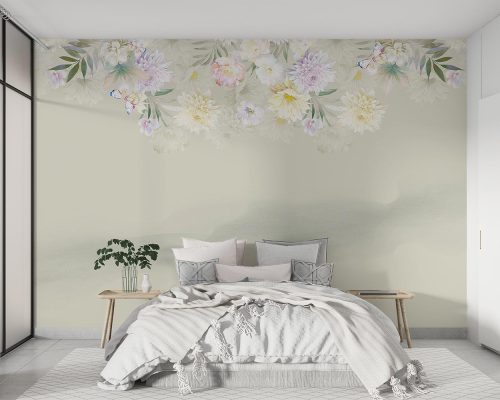 پوستر دیواری طرح گل و پروانه W12010300