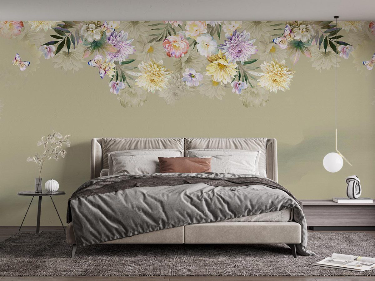 پوستر دیواری گل کلاسیک W12010330 مناسب اتاق خواب