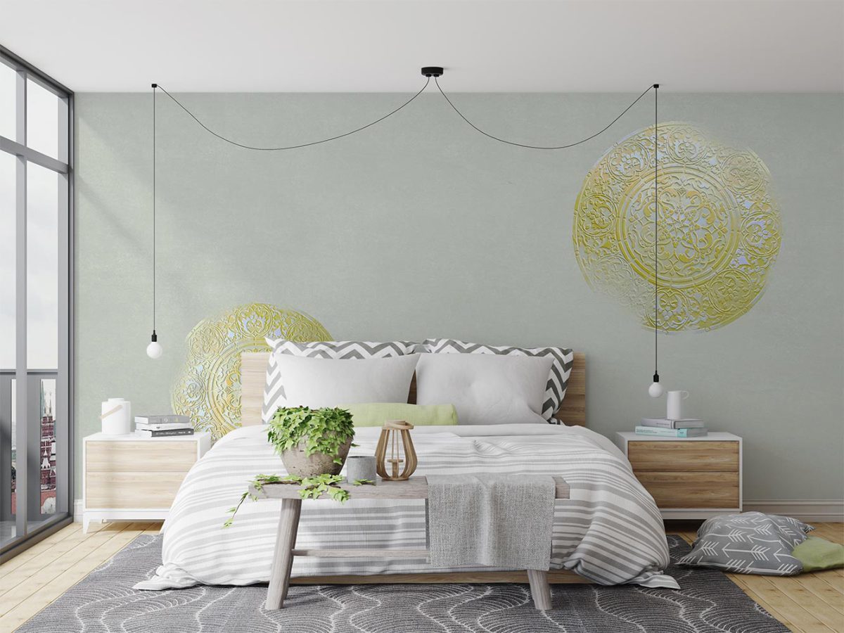 پوستر دیواری طرح گچبری سنتی W12010500 برای اتاق خواب