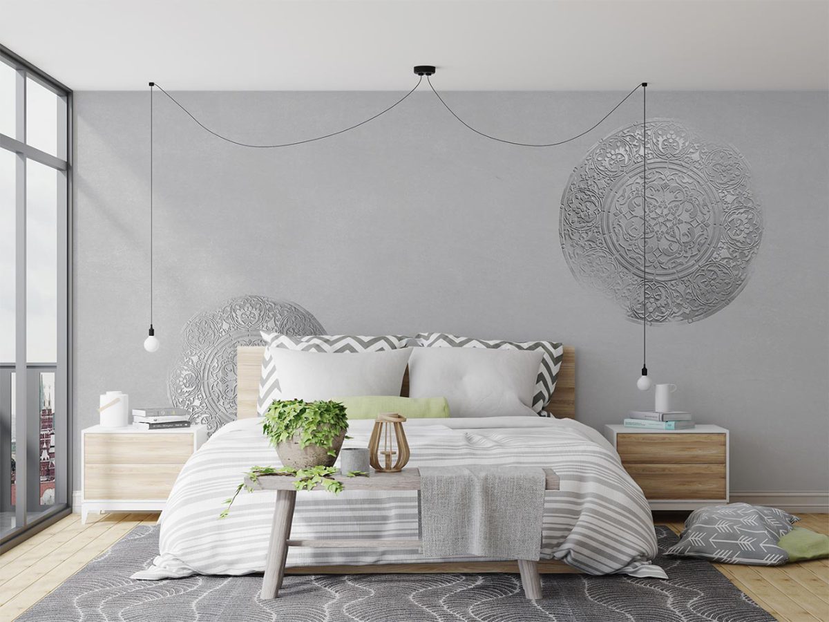 پوستر دیواری گچبری سنتی W12010510 اتاق خواب