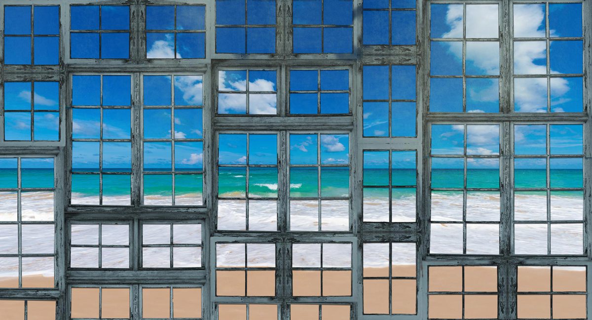 پوستر دیواری پنجره و دریا W12010700