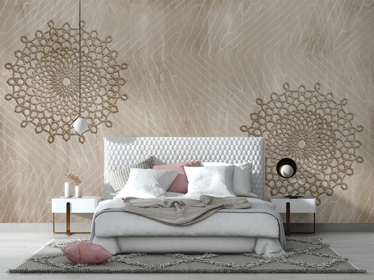کاغذ دیواری قهوه ای کلاسیک سنتی W12011520 اتاق خواب