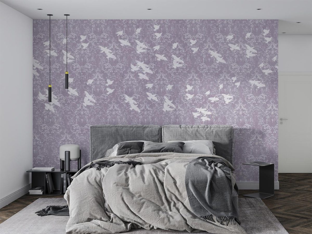 کاغذ دیواری طرح پرنده W12012100 برای اتاق خواب