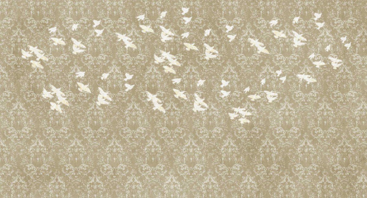 کاغذ دیواری لاکچری داماسک پرنده W12012110