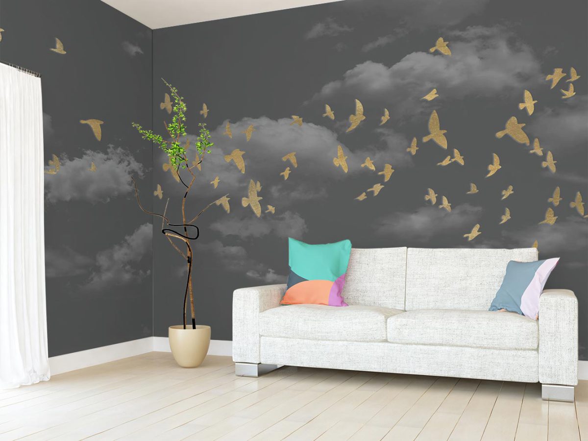 پوستر دیواری آسمان و پرندگان W12013410 پذیرایی