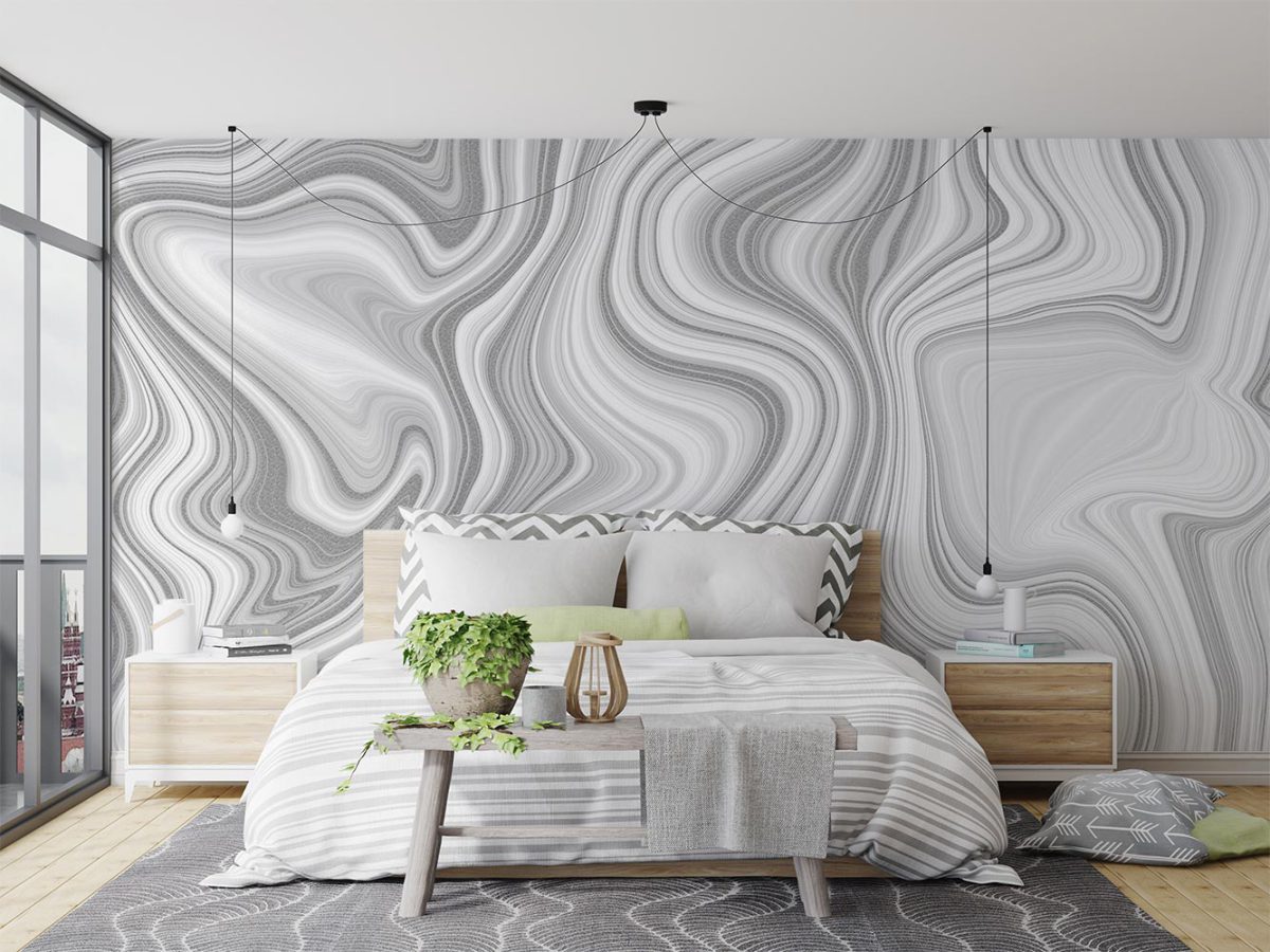 پوستر کاغذ دیواری هندسی هنری طوسی W12013910 اتاق خواب