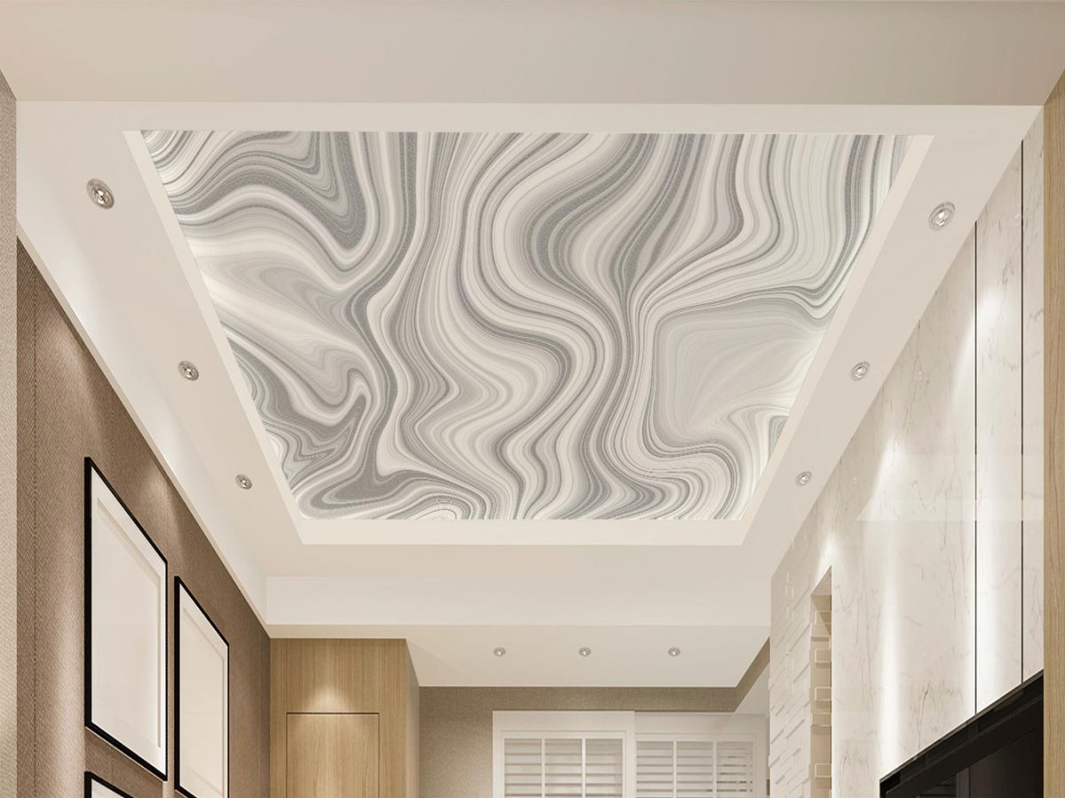 پوستر کاغذ دیواری هندسی هنری طوسی W12013910 سقف