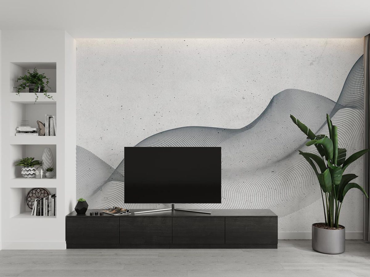 پوستر کاغذ دیواری هندسی مدرن W12015100 پشت تلویزیون