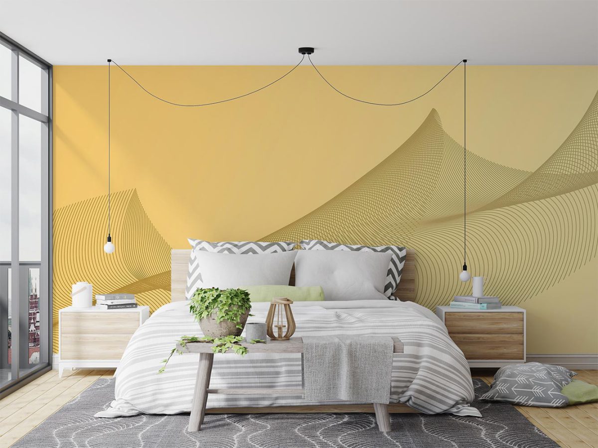 پوستر دیواری هندسی خطوط مدرن W12015410 برای اتاق خواب