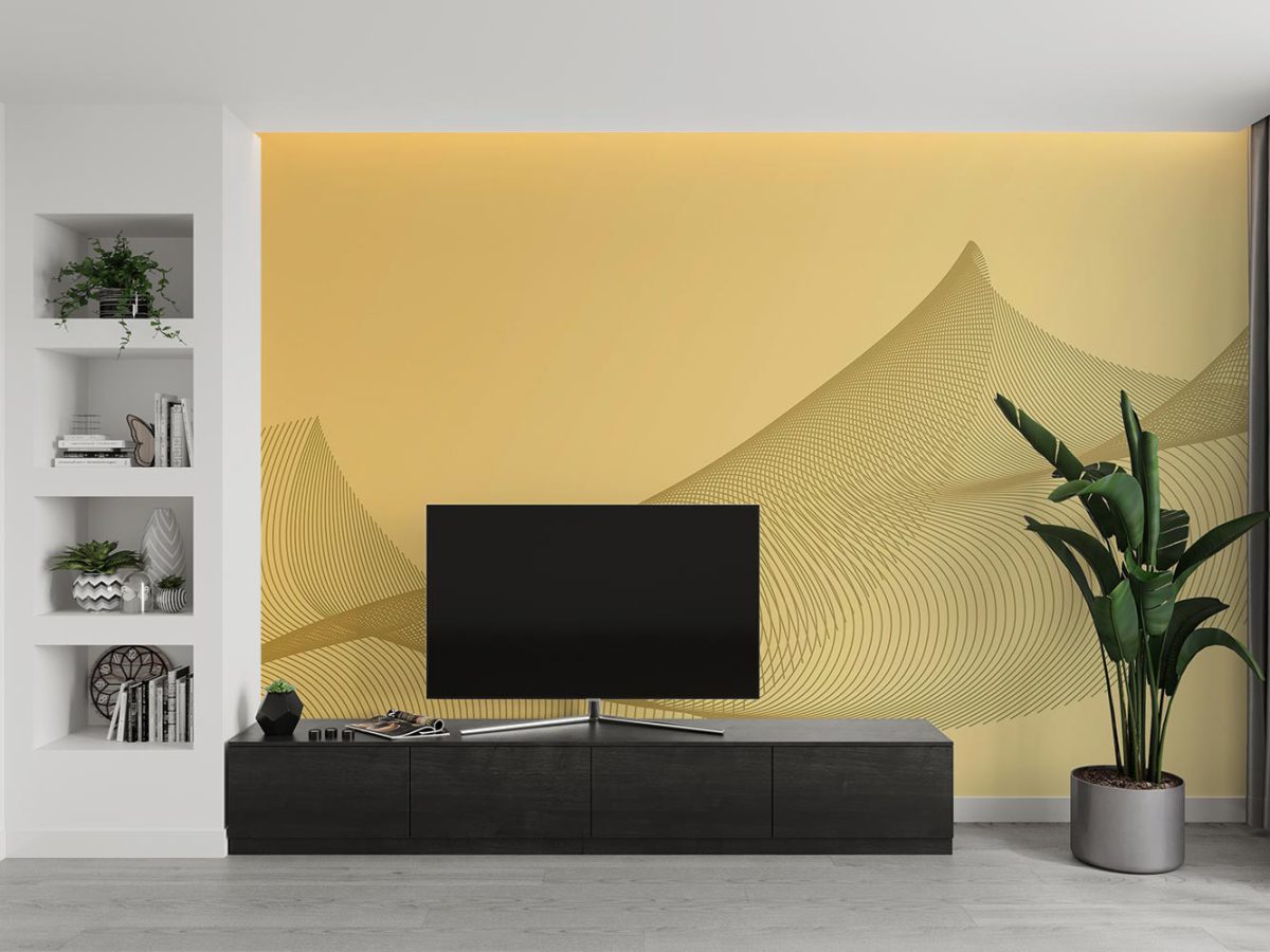پوستر دیواری هندسی خطوط مدرن W12015410 پشت تلویزیون