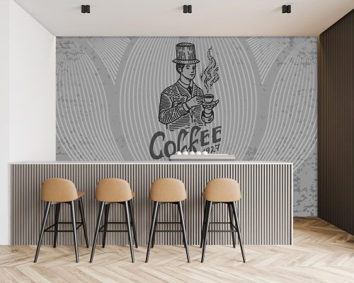 پوستر دیواری کافی شاپ طرح مرد و قهوه W12016810
