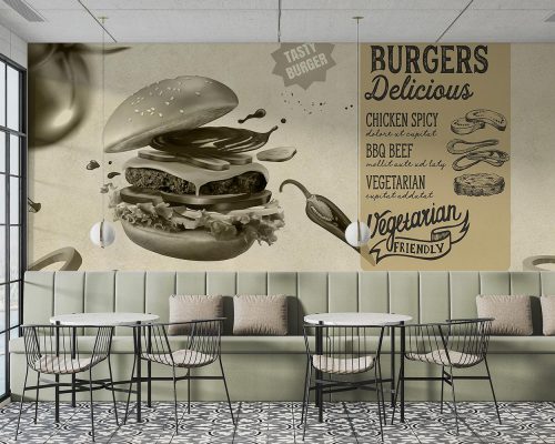 پوستر دیواری طرح همبرگر W12018410