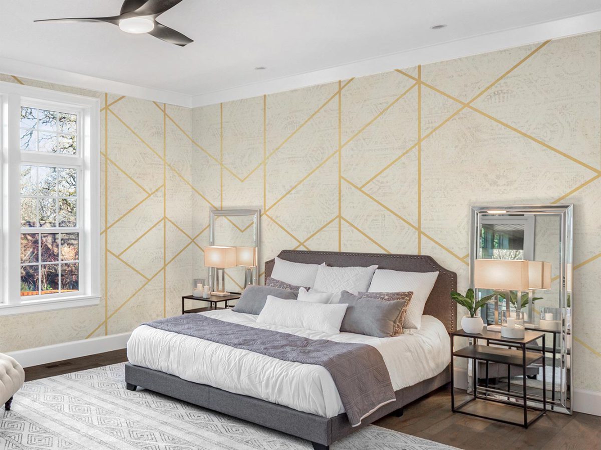 کاغذ دیواری طرح هندسی W12019500 برای اتاق خواب