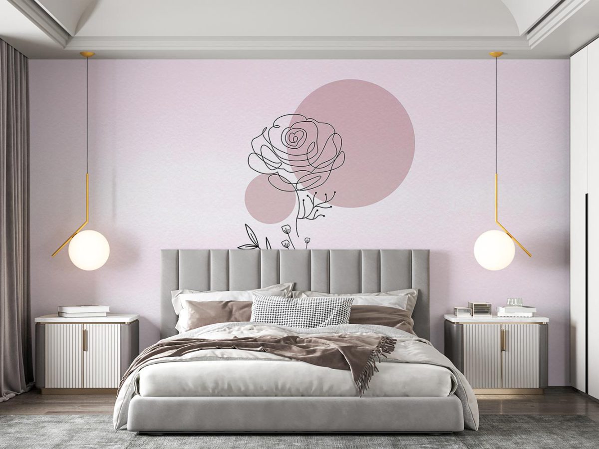 پوستر دیواری گل رز مینیمال W12020700