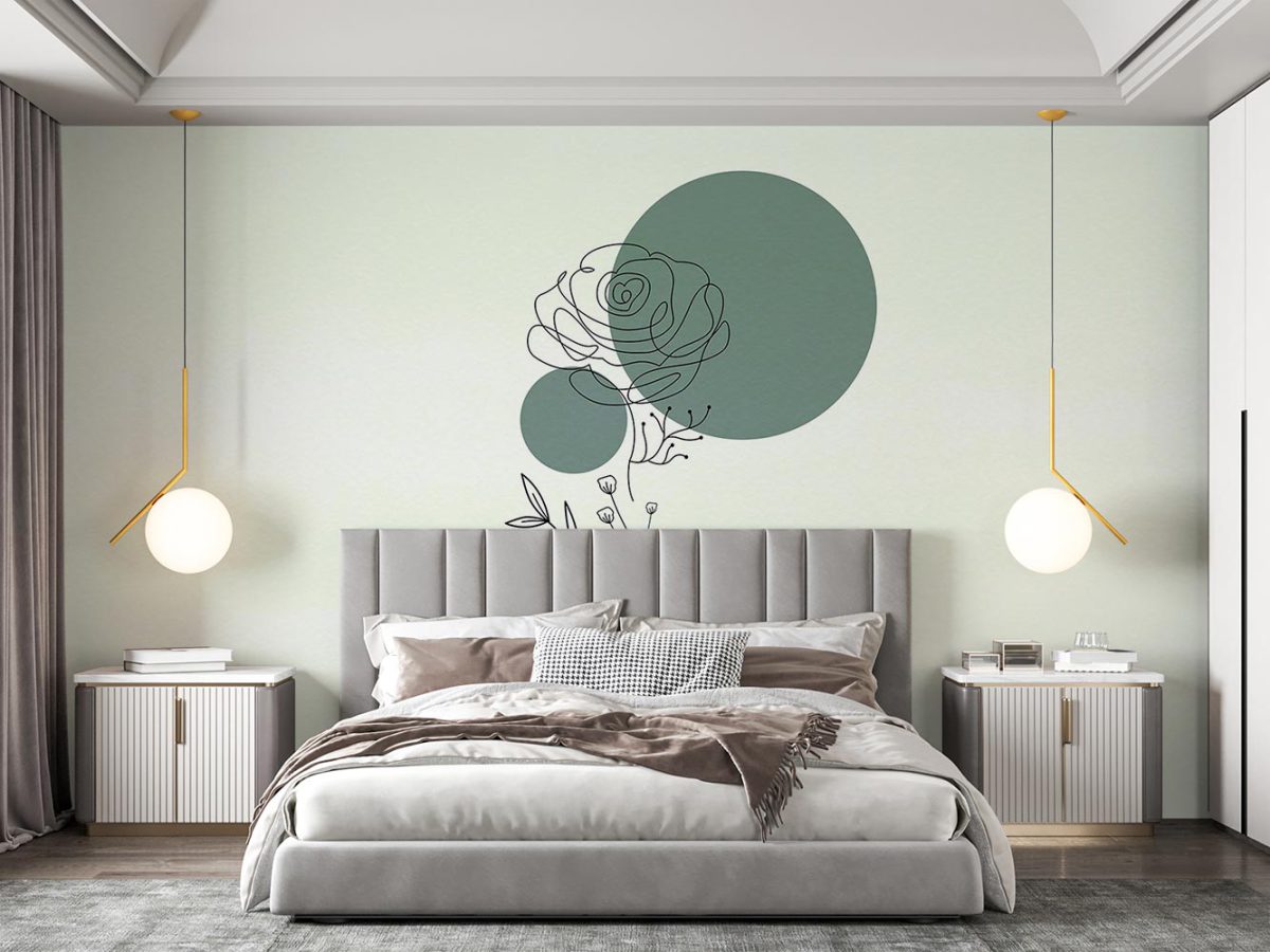 پوستر کاغذ دیواری گل رز مینیمال W12020710 برای اتاق خواب
