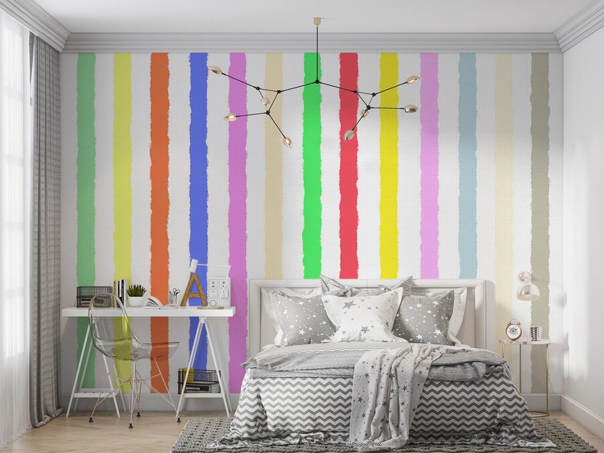کاغذ دیواری راه راه رنگی W12021200 اتاق نوجوان