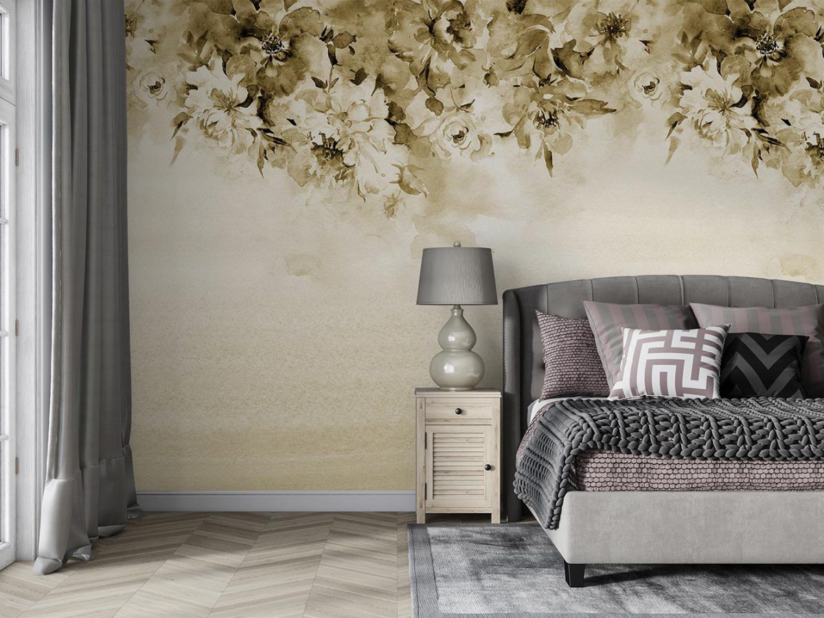 پوستر دیواری گل آبرنگی W12021610 اتاق خواب