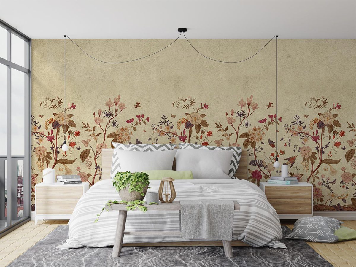 پوستر دیواری اتاق خواب طرح شاخه های گل W12021910