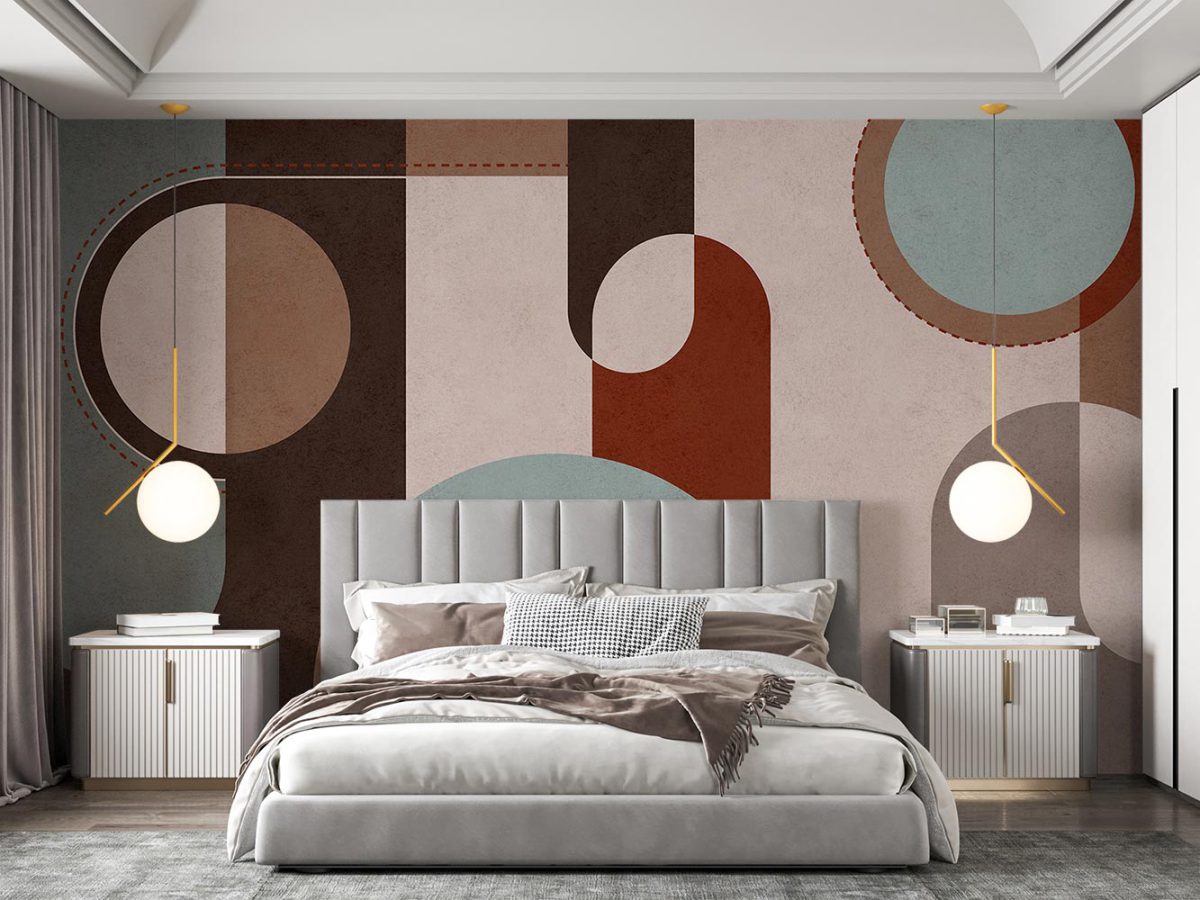 پوستر دیواری مدرن هندسی W12110140 اتاق خواب